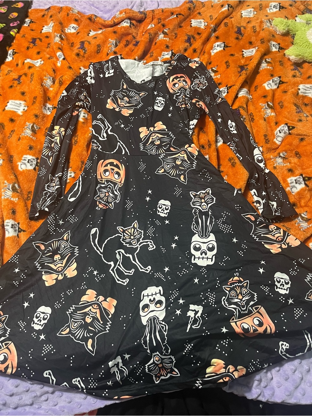 Sourpuss Retro Halloween Printed Dress